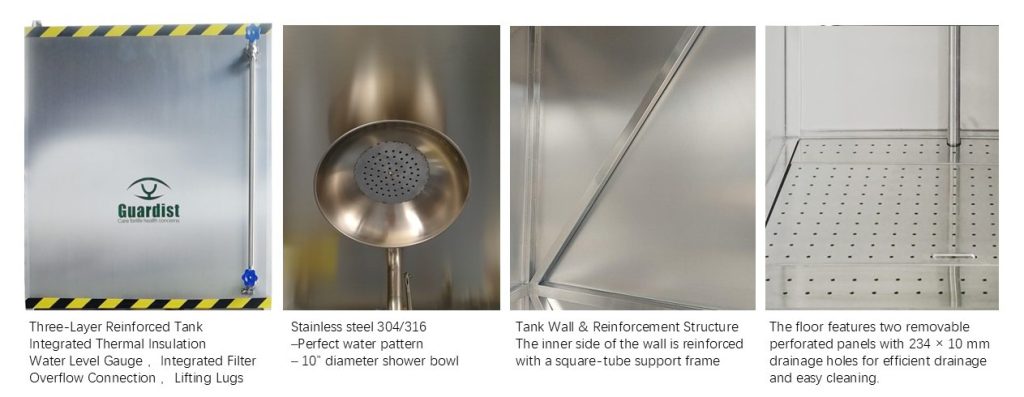 1500L Chilled Tank-Fed Emergency Shower & Eyewash Enclosure DAAO6604-8 8 Enclosed Emergency Shower 1 1